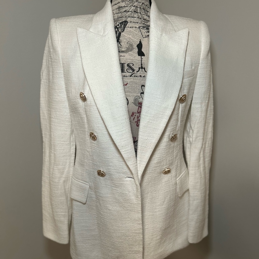Zara White Double-Breasted Women's Blazer